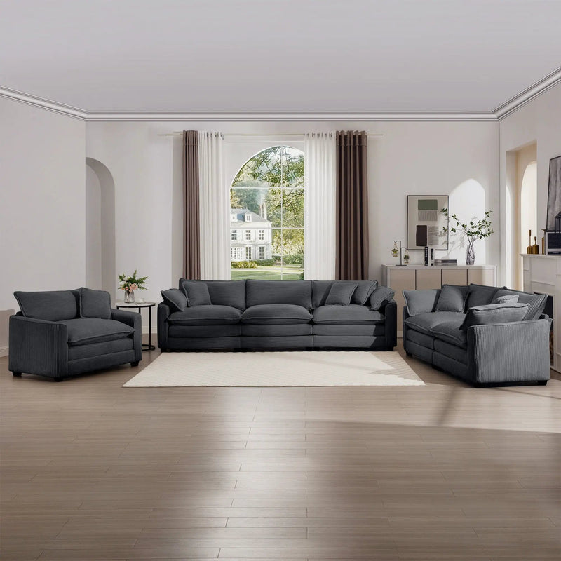 Elegant Oversized Sectional Sofa Set With Deep Seats And Flexible Layout by Unique Piece Furniture