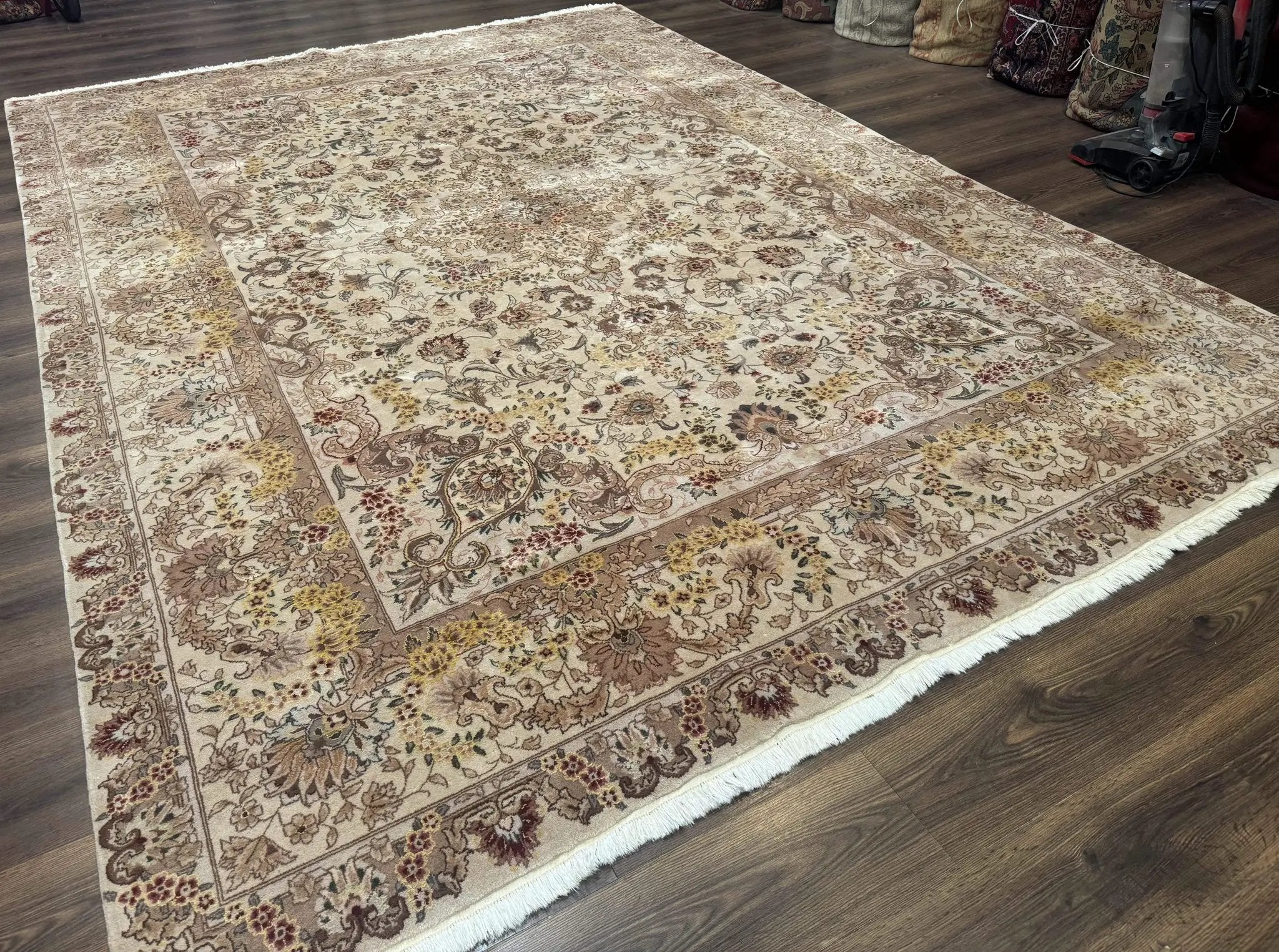 Sino Persian Rug 8x12, Wool & Silk, Traditional Elegant Carpet, Fine 200 KPSI by Jewel Rugs