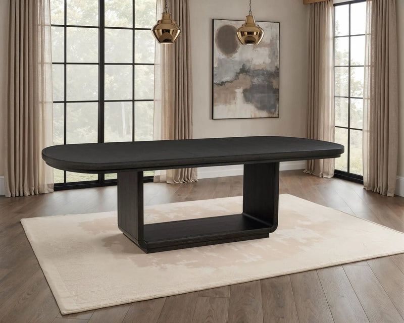 Leandro 78-inch Extension Dining Room Table Burnished Black by Unique Piece Furniture