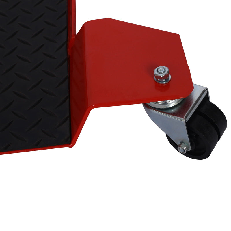 Metal Motorcycle Center Stand Move Dolly For Easy Bike Moving - Red by HouseOfZazla