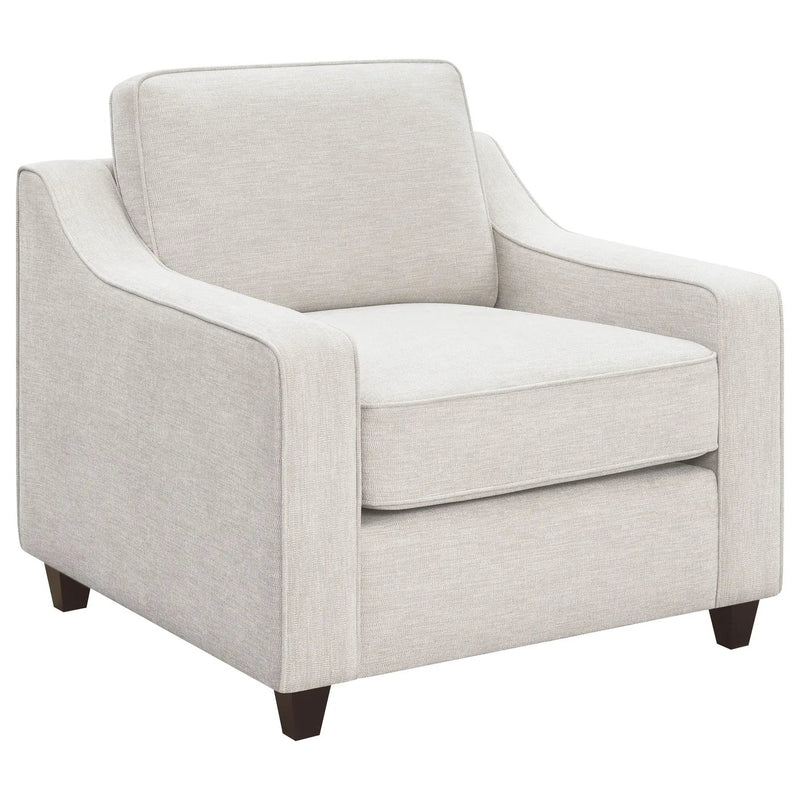 Mahaffey - Upholstered Sloped Track Arm Chair - Beige by HouseOfZazla