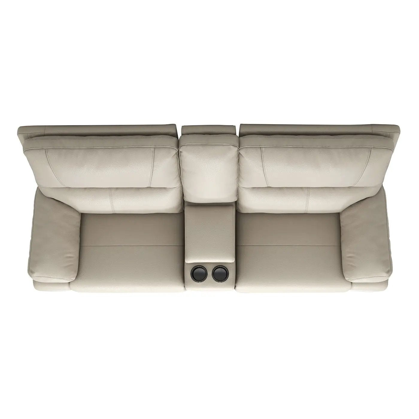 Malibu - Modern Power Motion 3 Piece Reclining Loveseat Sofa With Cup Holders - Cream Taupe Beige by Unique Piece Furniture