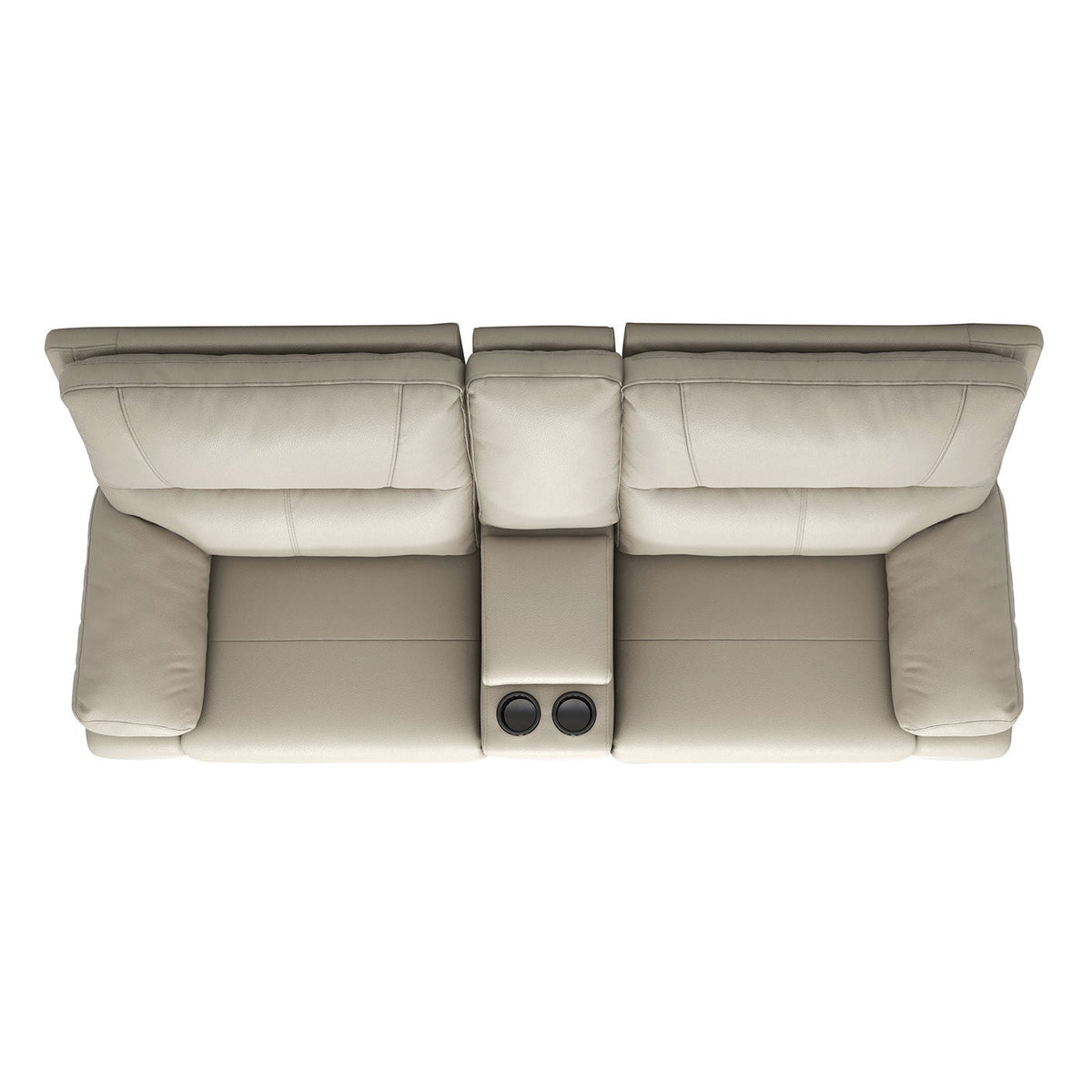 Modern Power Motion Reclining Loveseat Sofa with Cup Holders – Cream Taupe Beige, photo 3 of 13