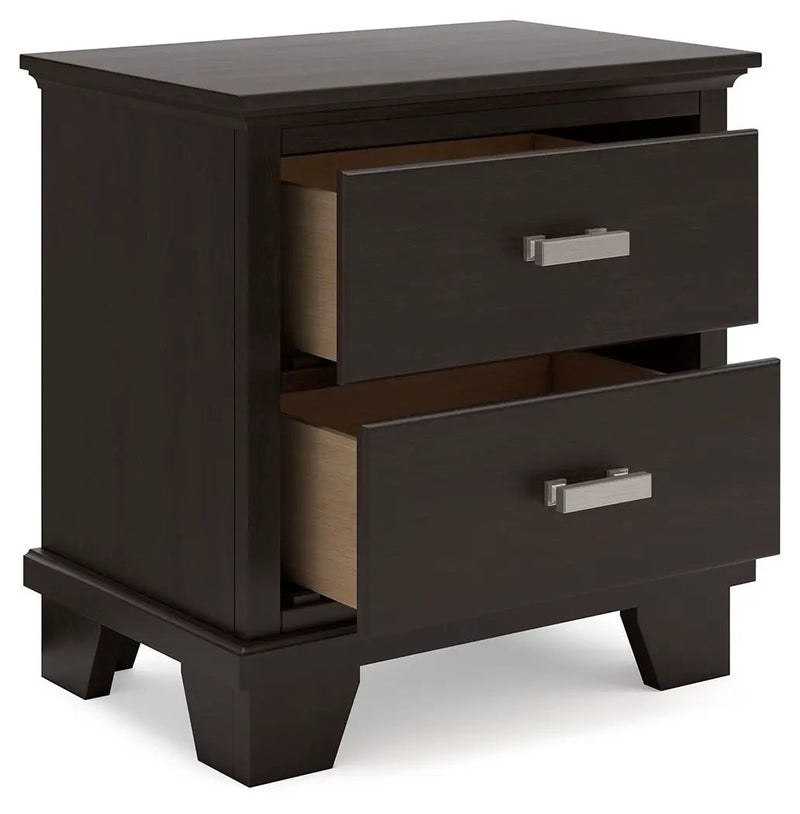 Covetown - Two Drawer Night Stand - Dark Brown by Unique Piece Furniture