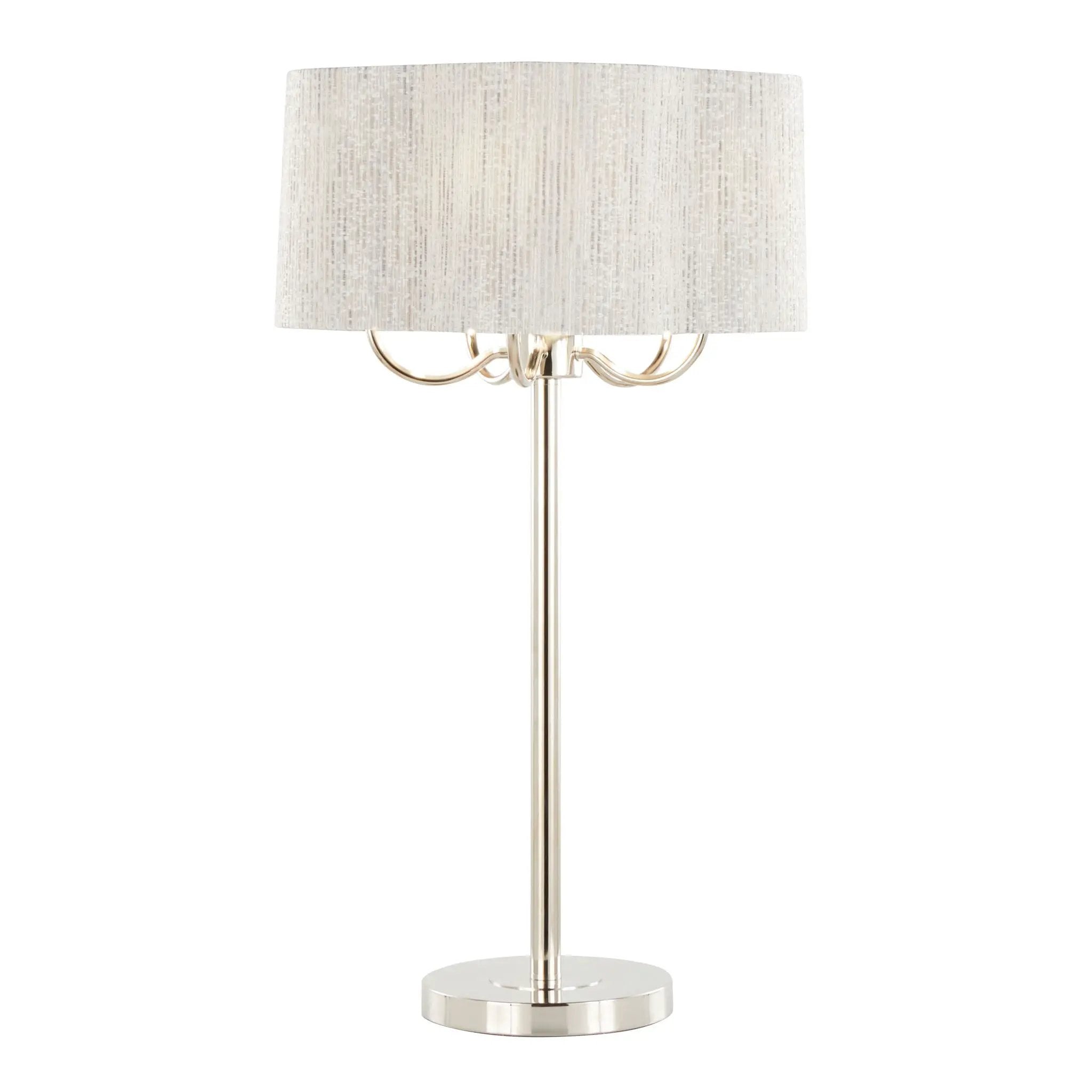 Lily - Contemporary Table Lamp - Polished Nickel / Gray by HouseOfZazla