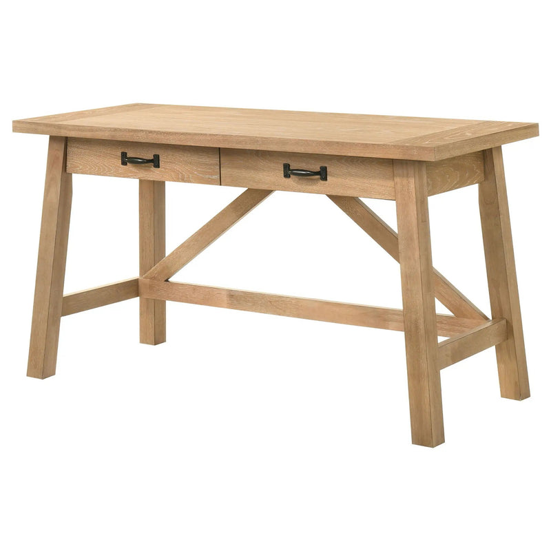Fabian 54-inch 2-drawer Computer Writing Desk Distressed Light Brown by Unique Piece Furniture