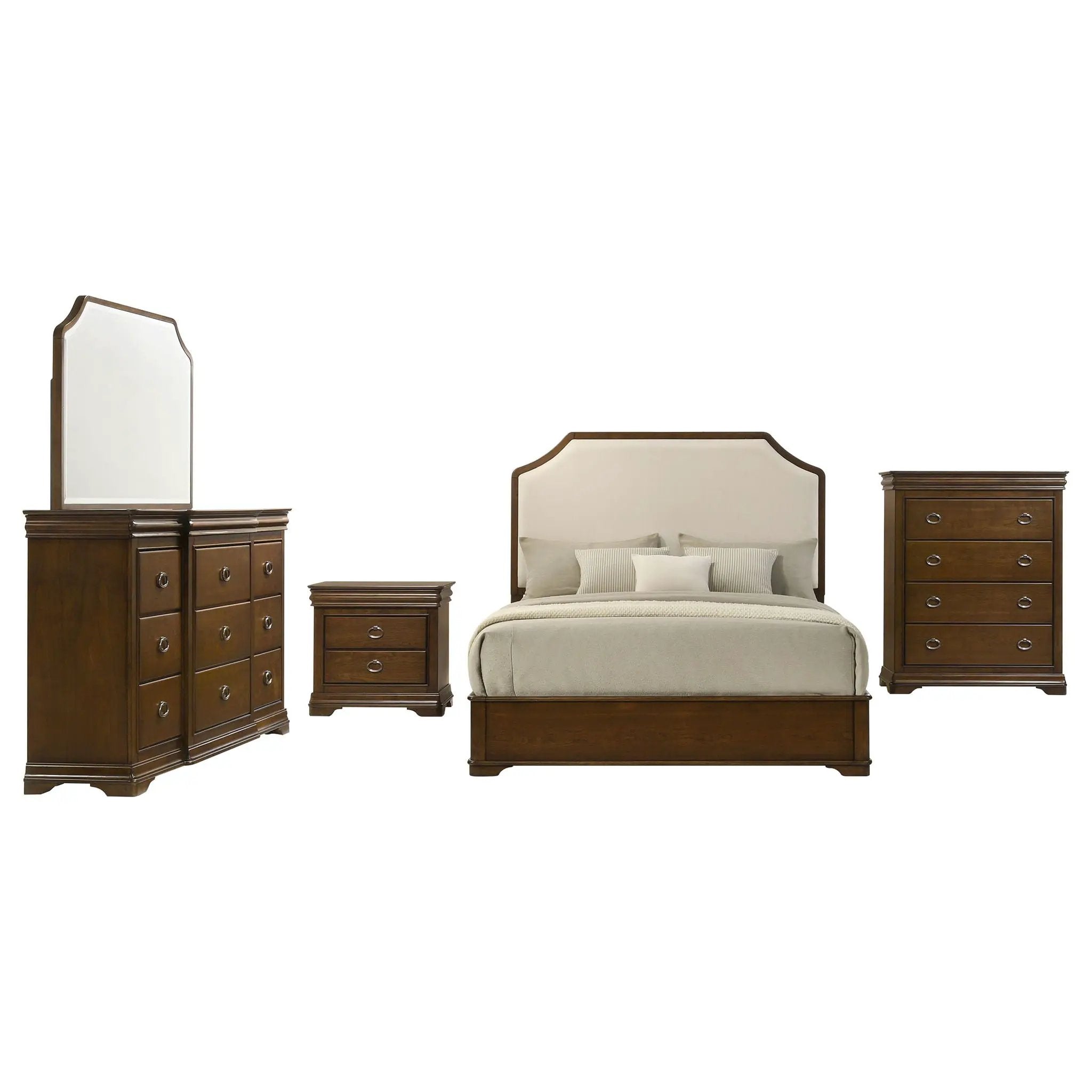 Garland 5-piece Eastern King Bedroom Set Brown Cherry by Unique Piece Furniture