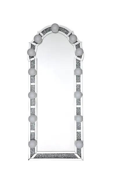 Noralie - 63" Accent Floor Mirror - Mirrored & Faux Diamonds by Unique Piece Furniture