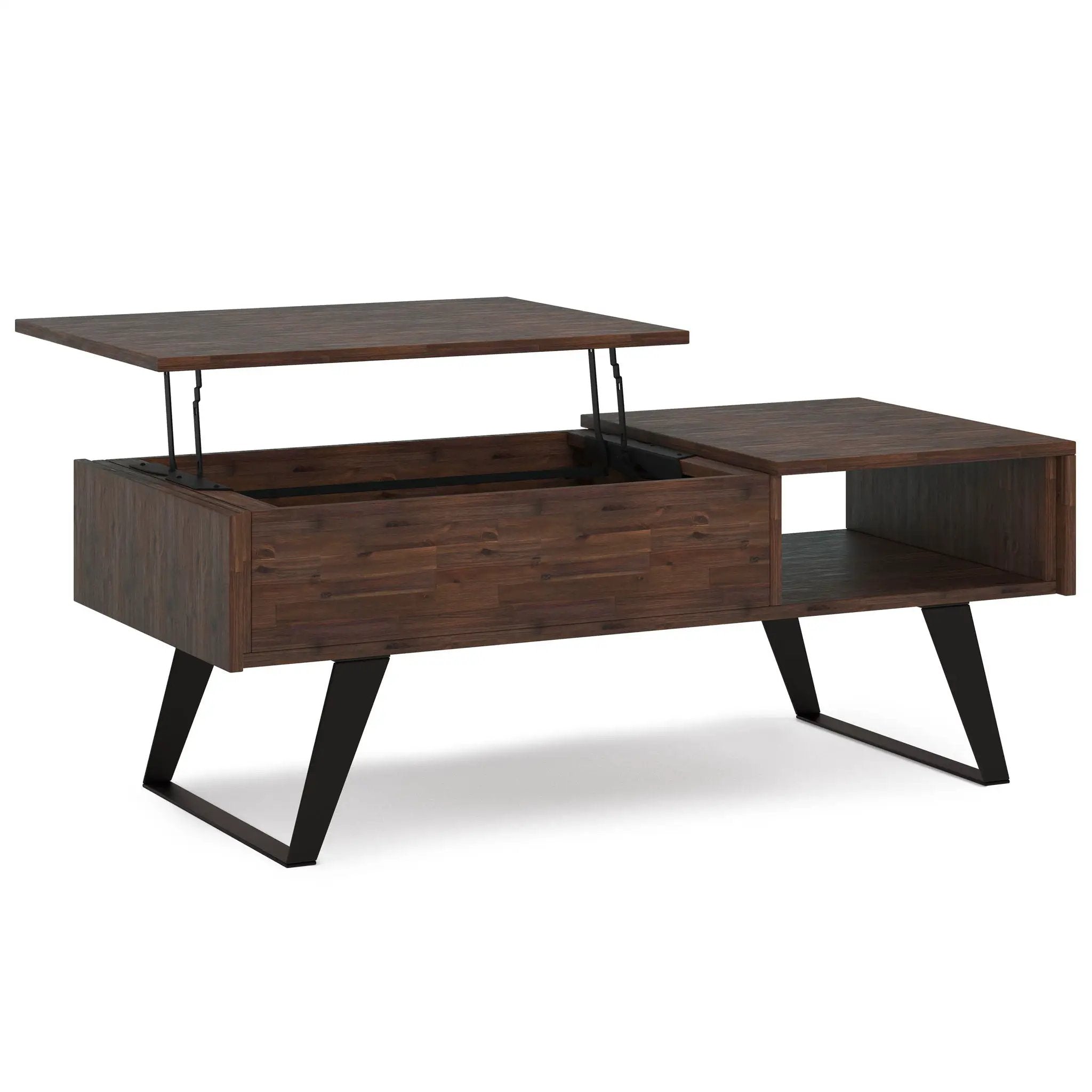 Lowry - Lift Top Coffee Table - Distressed Charcoal Brown by HouseOfZazla