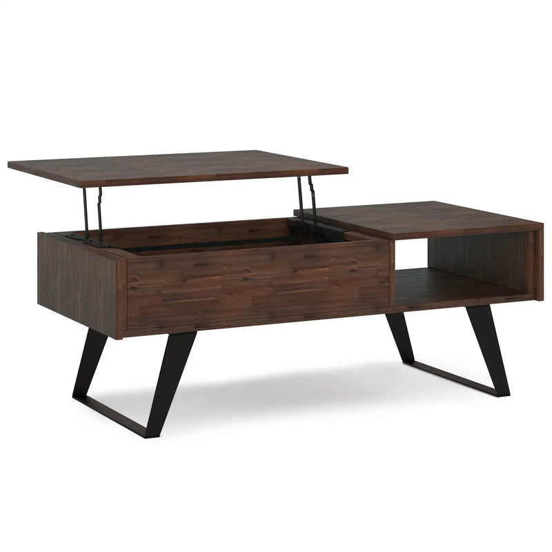 Lowry - Lift Top Coffee Table - Distressed Charcoal Brown by HouseOfZazla