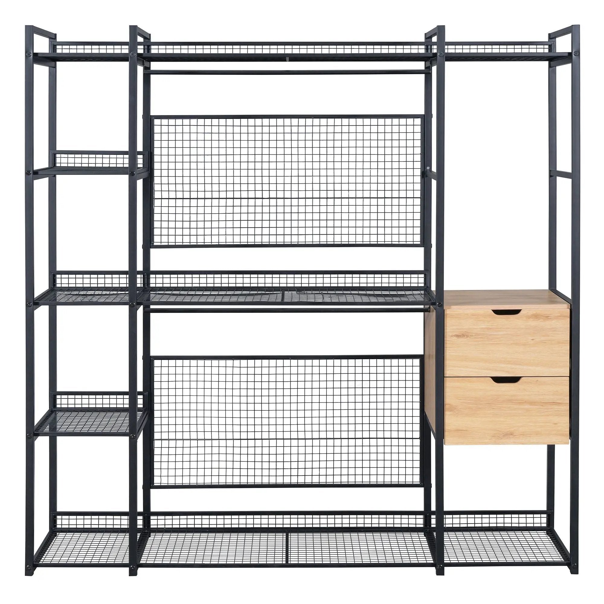 Open Style Wardrobe With Hanging Rails, Shelves And Drawers by HouseOfZazla