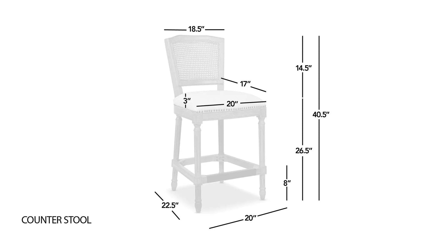 Triomphe - Rattan Wicker High Back Armless Counter Bar Stool by HouseOfZazla