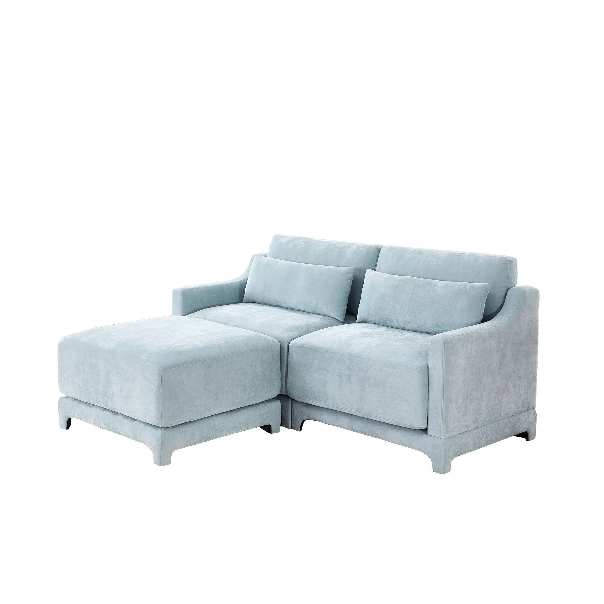 Stylish Sofa With Ottoman And Lumbar Pillows, Ergonomic Design by HouseOfZazla