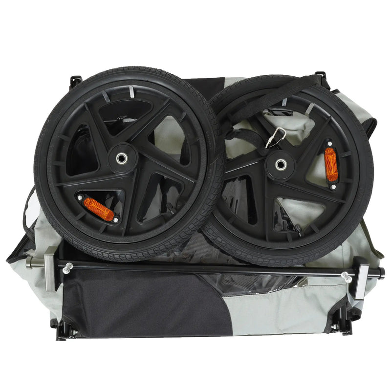 Outdoor Heavy Duty Collapsible Pet Bike Trailer with 16-Inch All-Terrain Wheels by HouseOfZazla