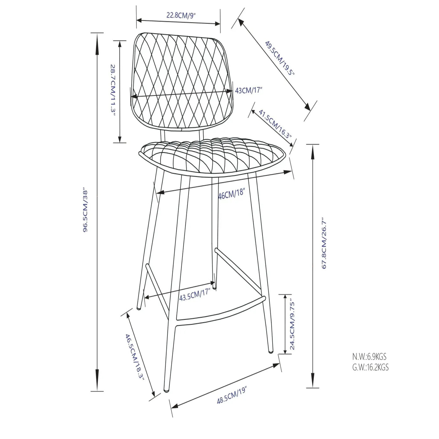 Raya - Upholstered Counter Height Stool (Set of 2) by HouseOfZazla