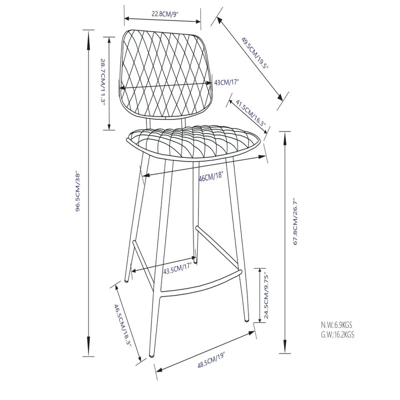 Raya - Upholstered Counter Height Stool (Set of 2) by Unique Piece Furniture