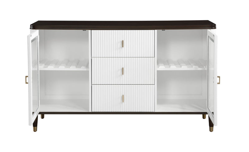 Carene Server with Drawers and Glass Accent - Brown / White, photo 3 of 4