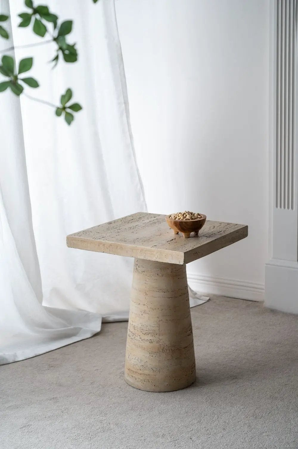 Square Side Table With Pedestal Base by HouseOfZazla