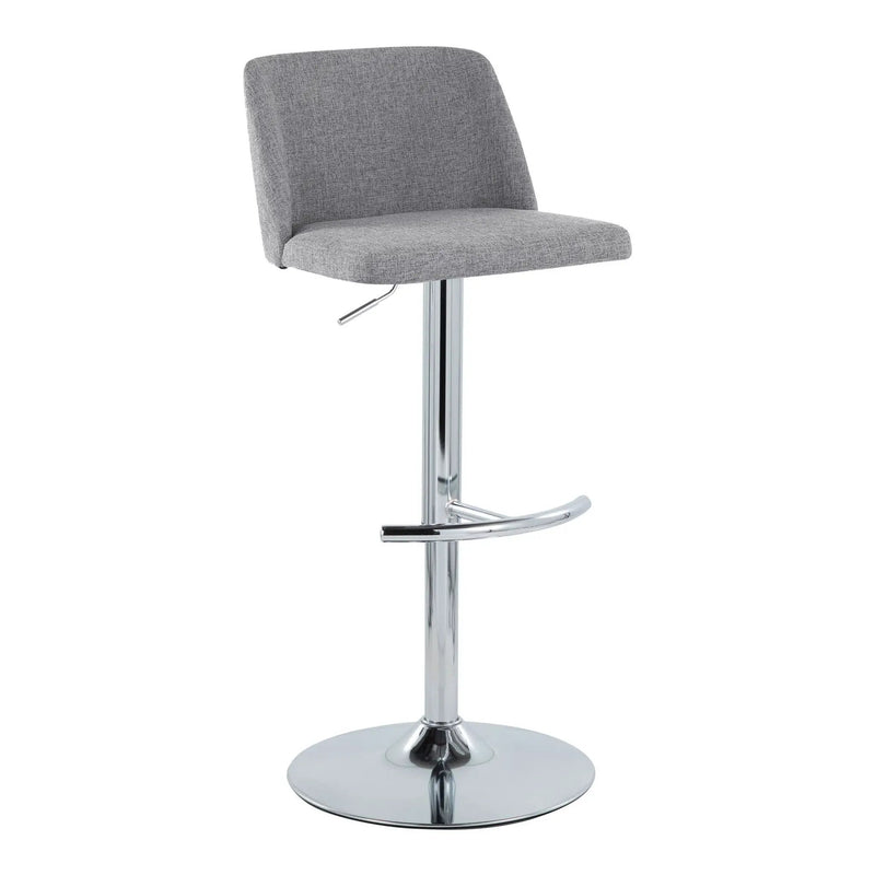 Toriano - Contemporary Adjustable Barstool With Swivel & Rounded T Footrest (Set of 2) by Unique Piece Furniture