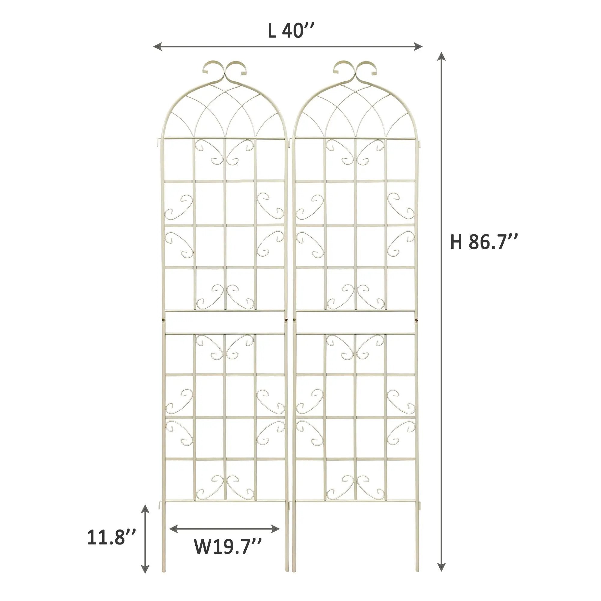 Metal Garden Rustproof Trellis For Climbing Plants Outdoor Flower Support by Unique Piece Furniture