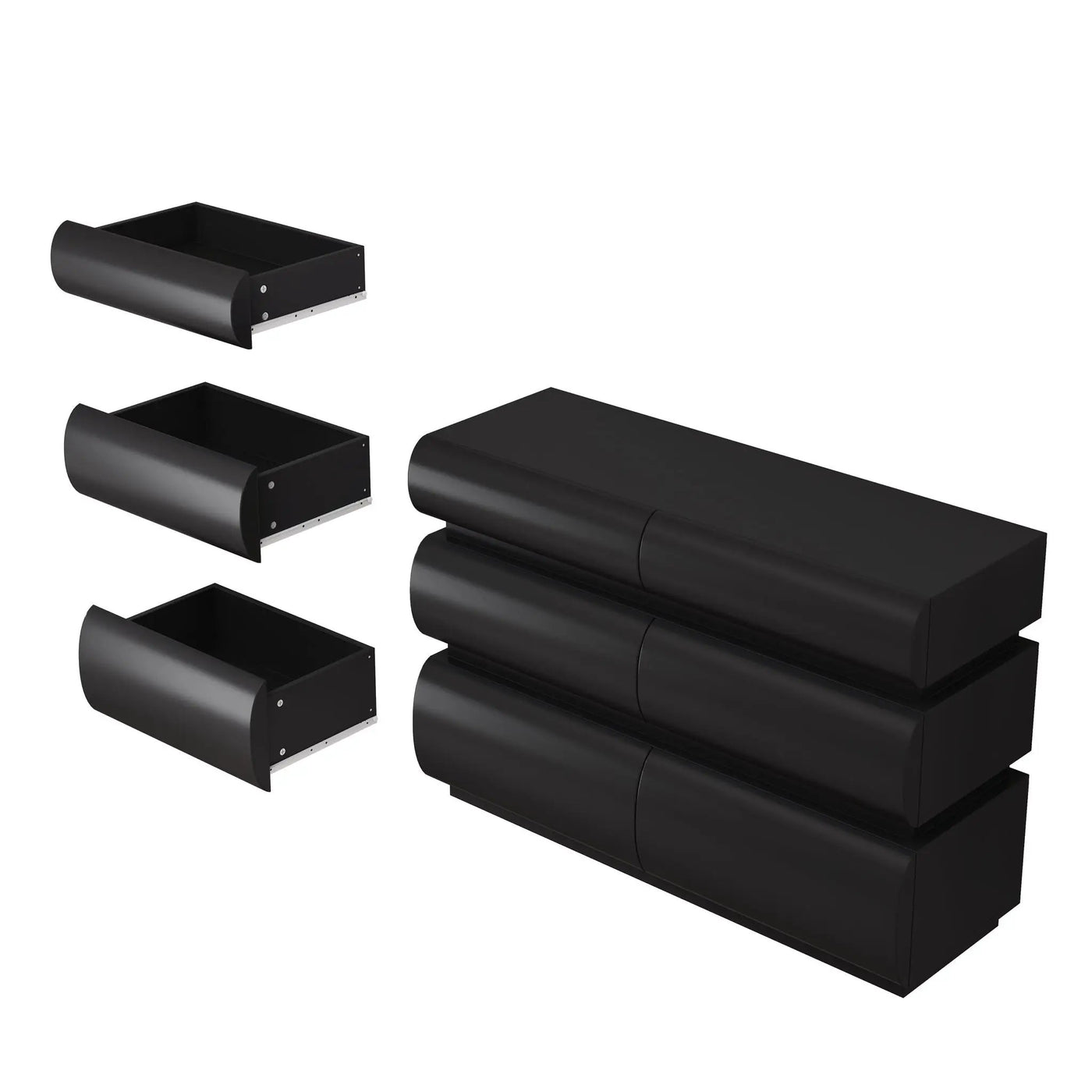 Minimalist Modern 6 Drawer Dresser, Handle Free Design With Wide Storage by HouseOfZazla