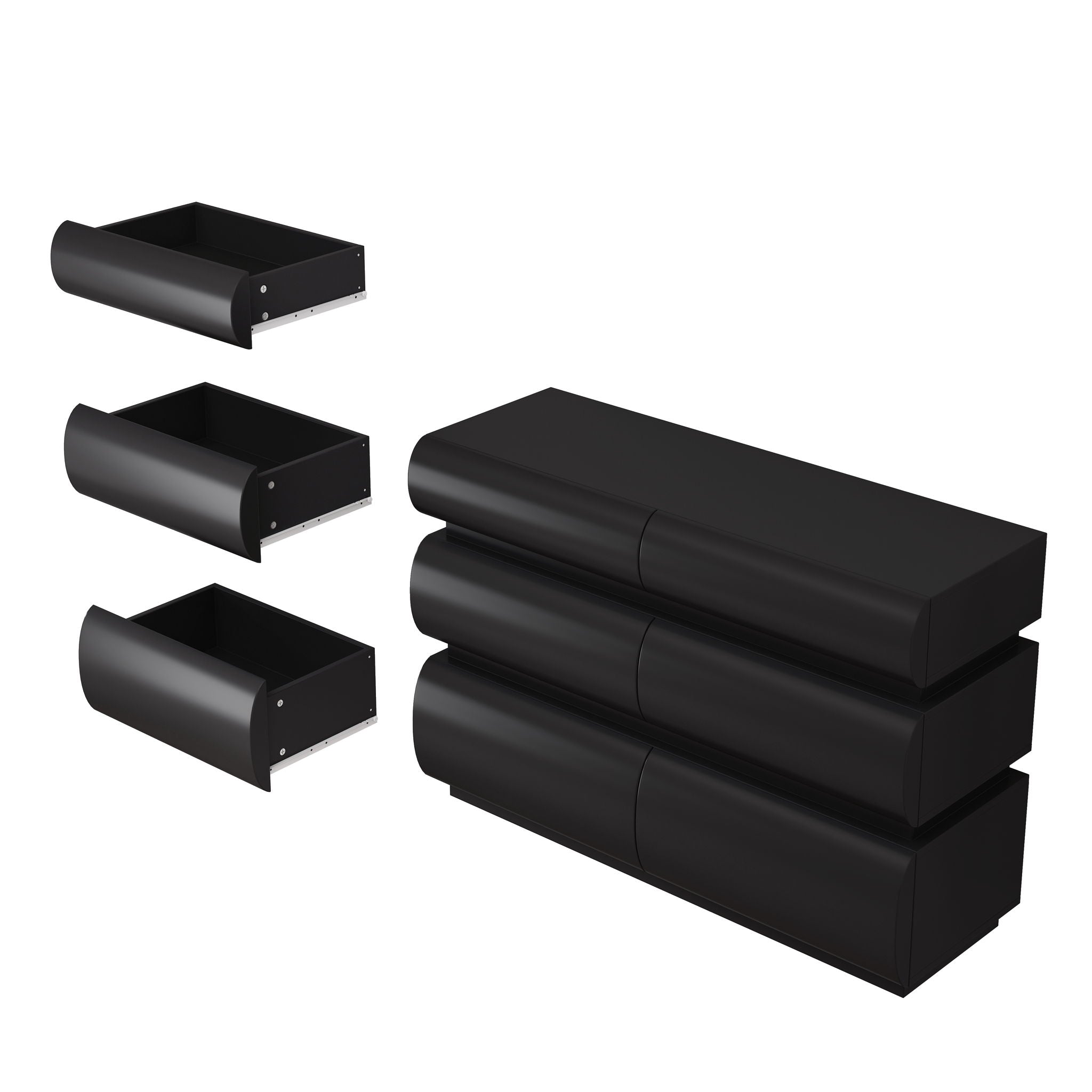 Minimalist Modern 6 Drawer Dresser, Handle Free Design With Wide Storage by HouseOfZazla