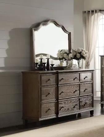 Baudouin - Weathered Mirror - Oak by Unique Piece Furniture