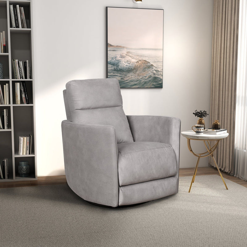 Swivel Glider Suede Recliner Chair with Infinite Reclining - Latte, photo 4 of 13