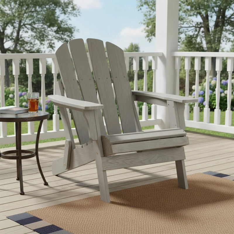 Oversize Outdoor Folding Adirondack Chair - Gray by HouseOfZazla
