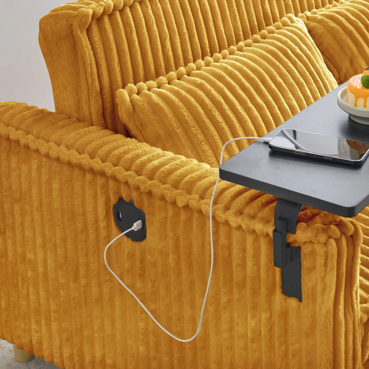 Pull Out Sofa With Movable Tabletop And USB Ports by HouseOfZazla