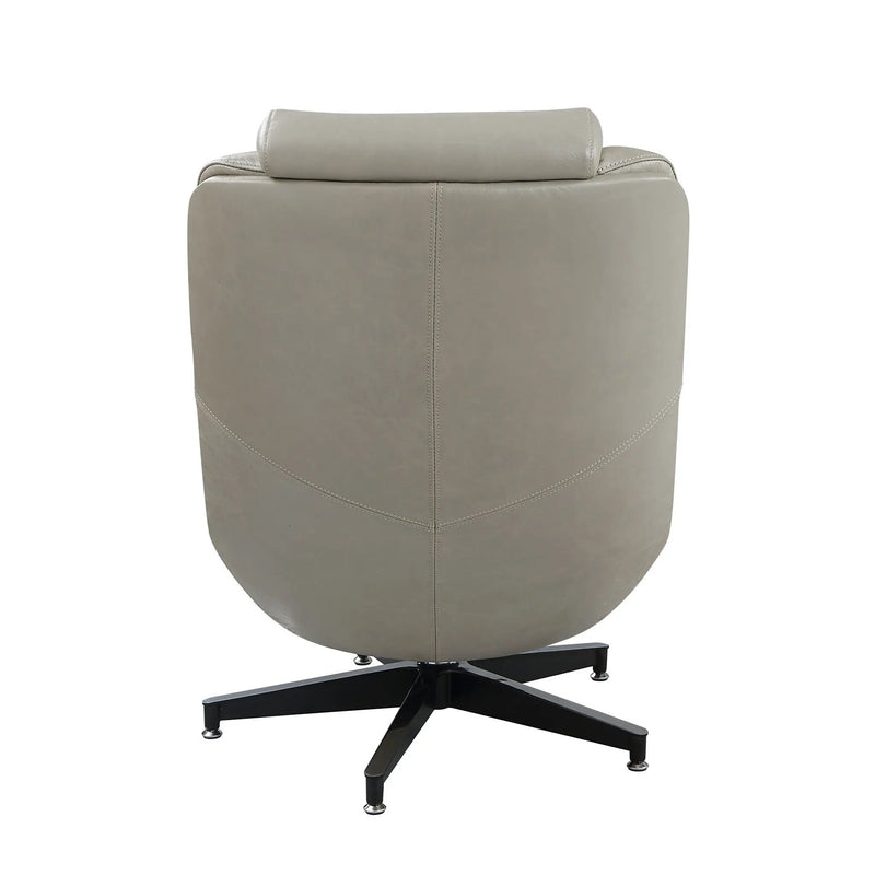 Piran - Twilight Top Grain Leather Accent Chair And Ottoman With Swivel - Gray by HouseOfZazla