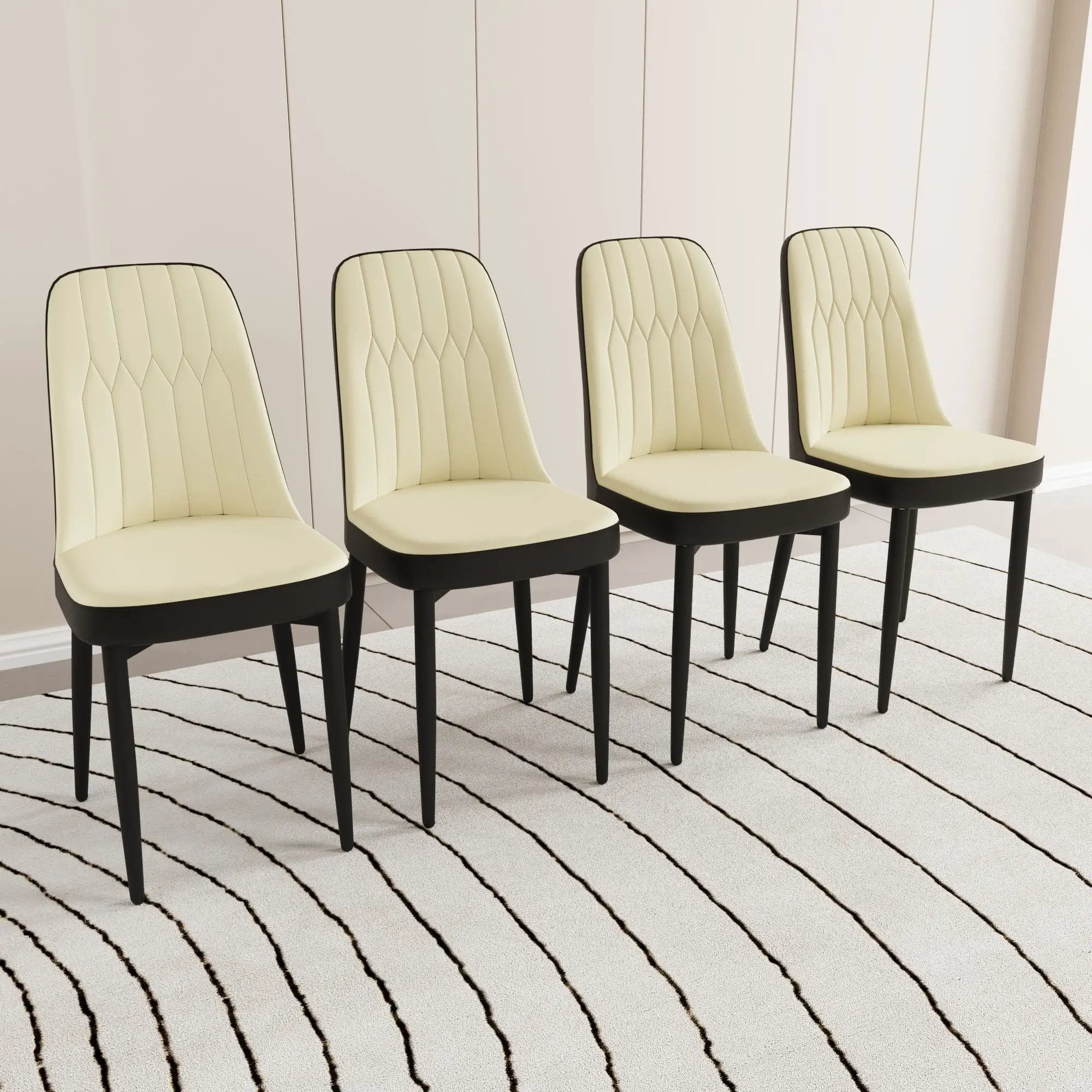 Modern Dining Chair With Cushions And Metal Legs by Unique Piece Furniture