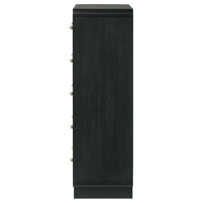 Burton - 5 Drawer Chest Of Drawers - Black by HouseOfZazla