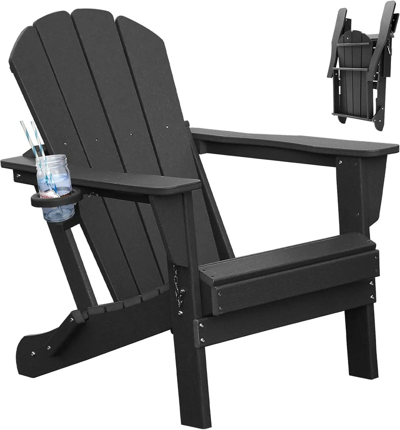 Adirondack Chair, Plastic Adirondack Chairs, HDPE Adirondack Chair, Folding Adirondack Chairs,Outdoor Chairs with Cup by HouseOfZazla