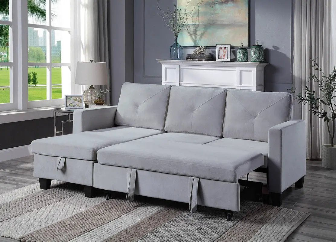 Nova - Reversible Sleeper Sectional Sofa With Storage Chaise by Unique Piece Furniture