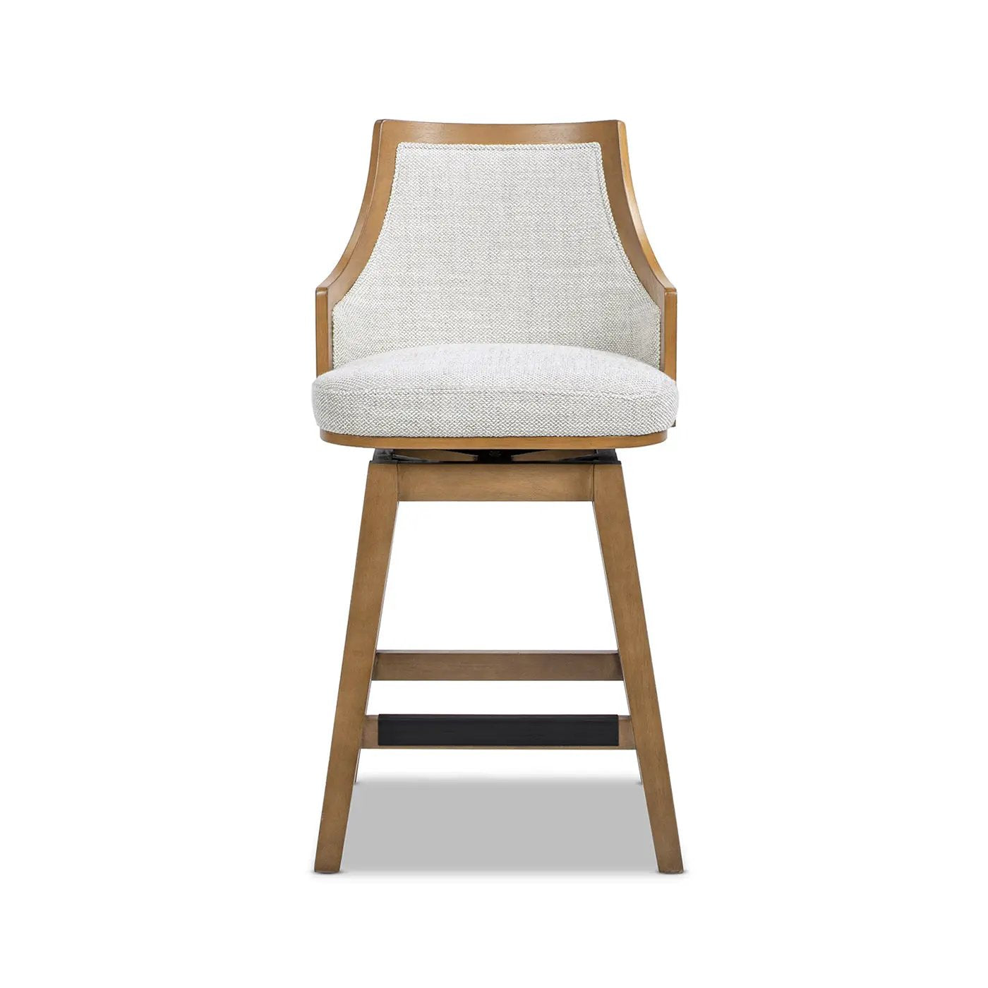 Bahama 26" Cane Rattan High-Back Swivel Counter Stool with Recessed Arms by HouseOfZazla