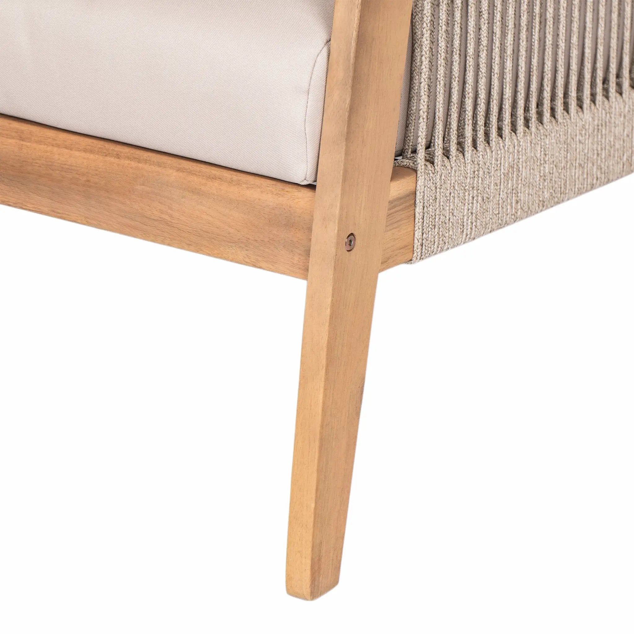 Outdoor Acacia Wood and Rope Patio Chair with Cushions (Set of 2) by HouseOfZazla