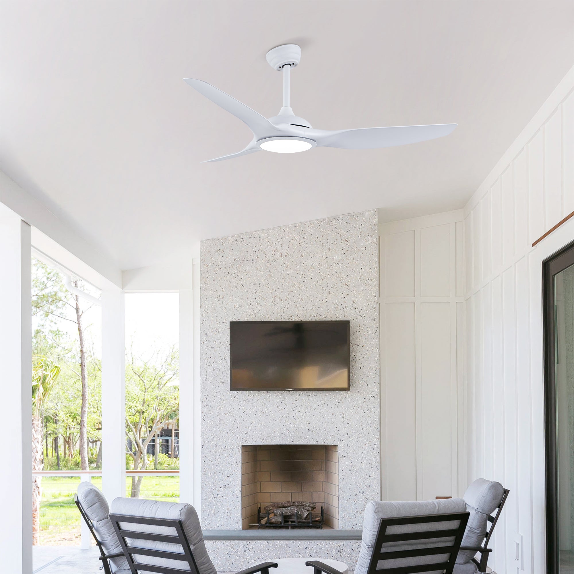 52 Inch ABS Blades Ceiling Fan with LED Light Kit by HouseOfZazla