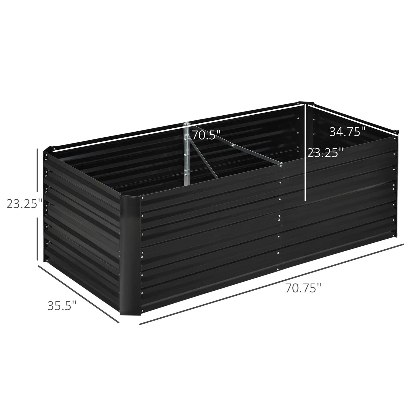 Outsunny Galvanized Raised Garden Bed Kit with Reinforcing Bars by HouseOfZazla