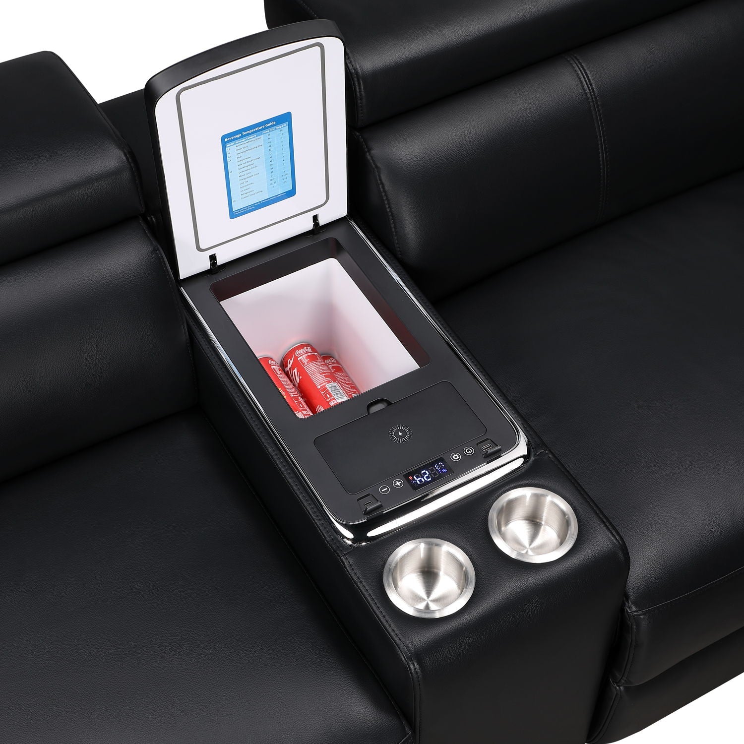 Nova - Sectional With Bluetooth Speaker, LED And Lifting Wine Cabinet by HouseOfZazla