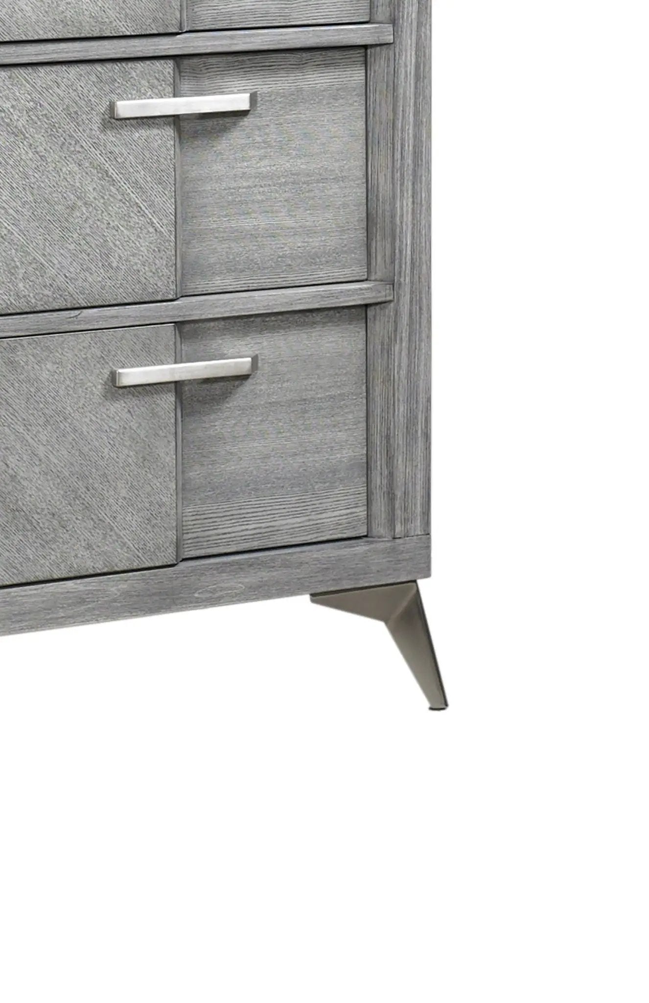 5 Drawer Chest Book Matched Veneers - Gray by Unique Piece Furniture