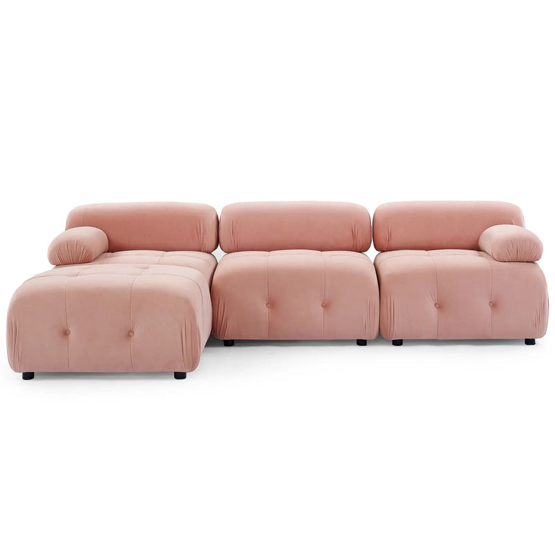 Modular Sectional Sofa, Button Tufted Design With Diy L-Shaped Layout, Reversible Ottoman by HouseOfZazla