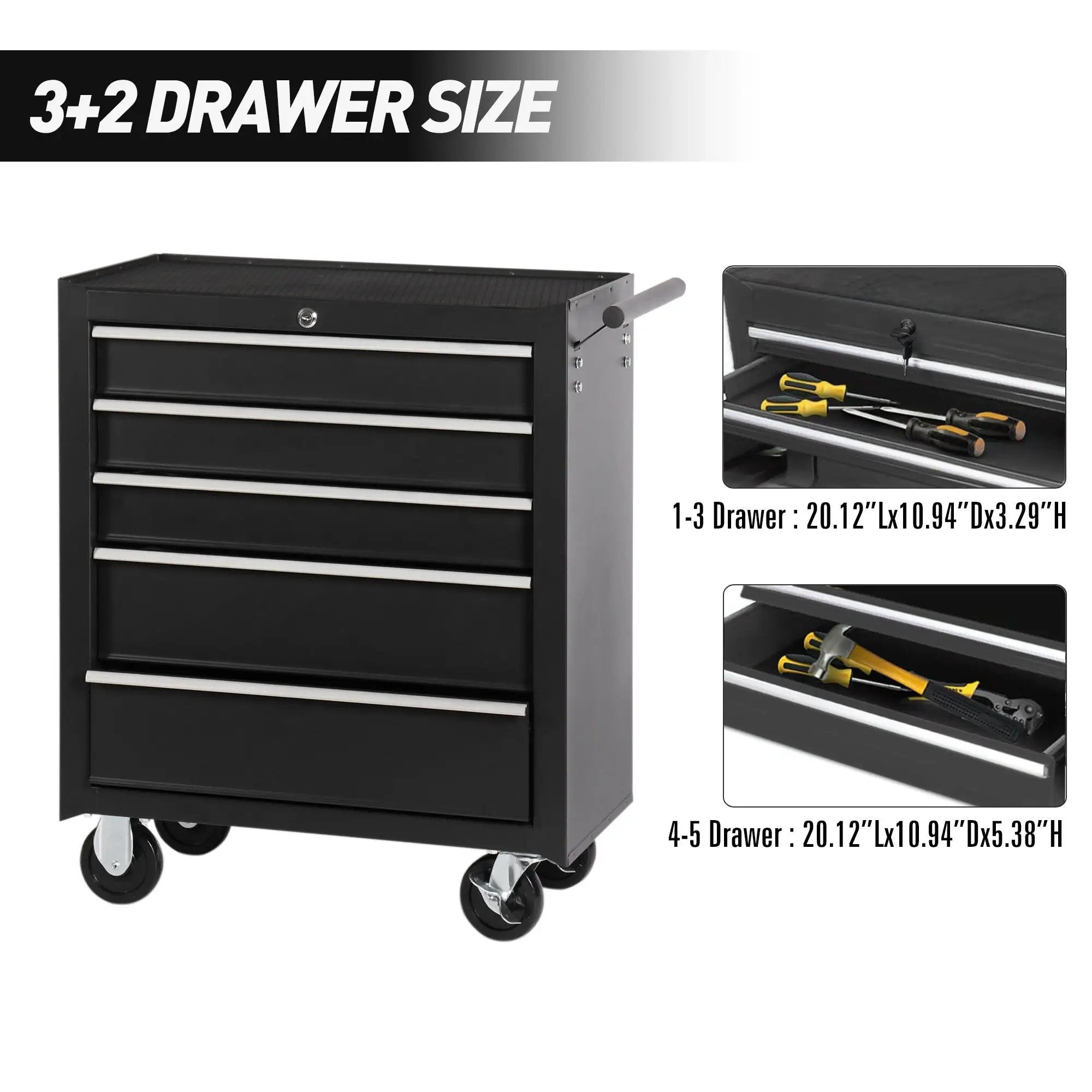 5-Drawer Rolling Tool Chest w/Lock & Key by HouseOfZazla