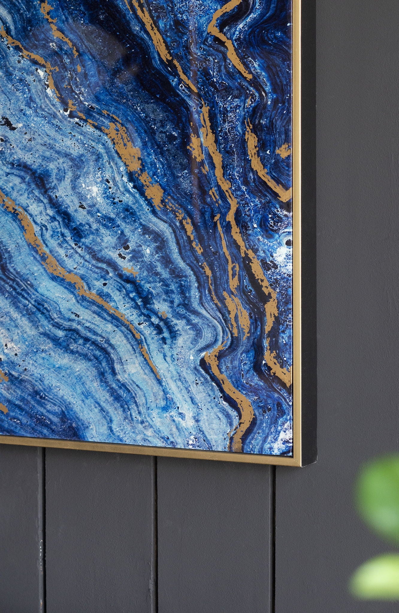 Framed Art Panels, Unique Marbled Design (Set of 2) - Blue by HouseOfZazla