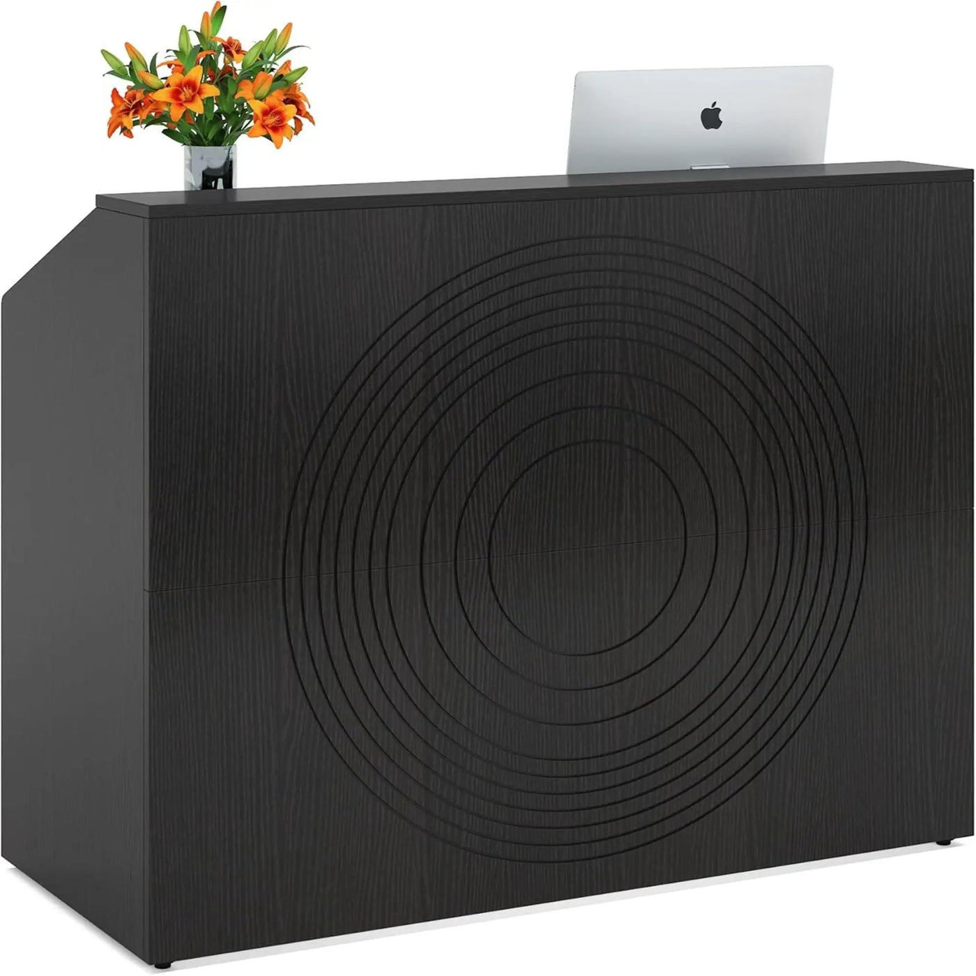 Modern Reception Desk, Front Desk Table With Cable Grommet & Privacy Panels by HouseOfZazla
