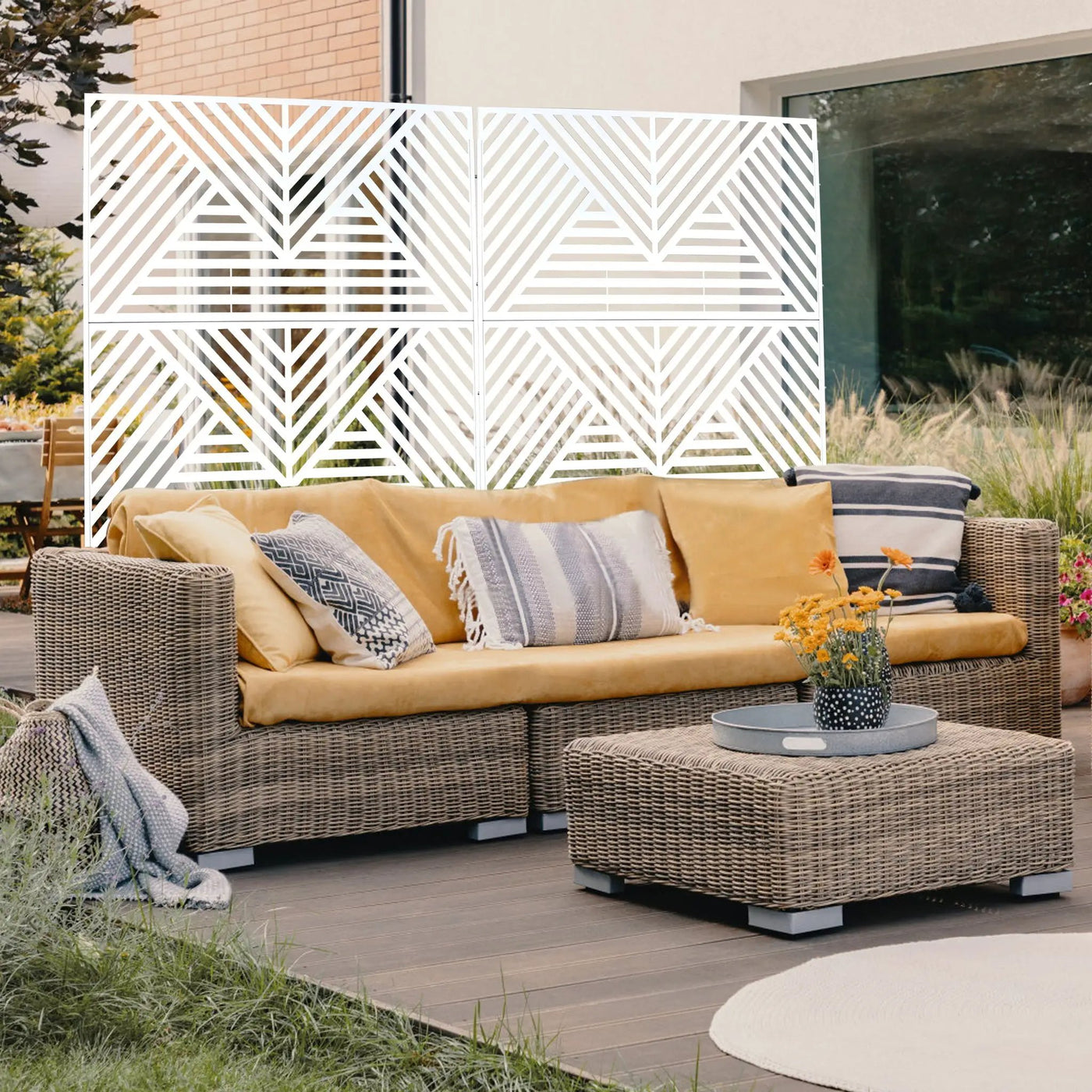Freestanding Outdoor & Indoor Freestanding Metal Privacy Screen by HouseOfZazla