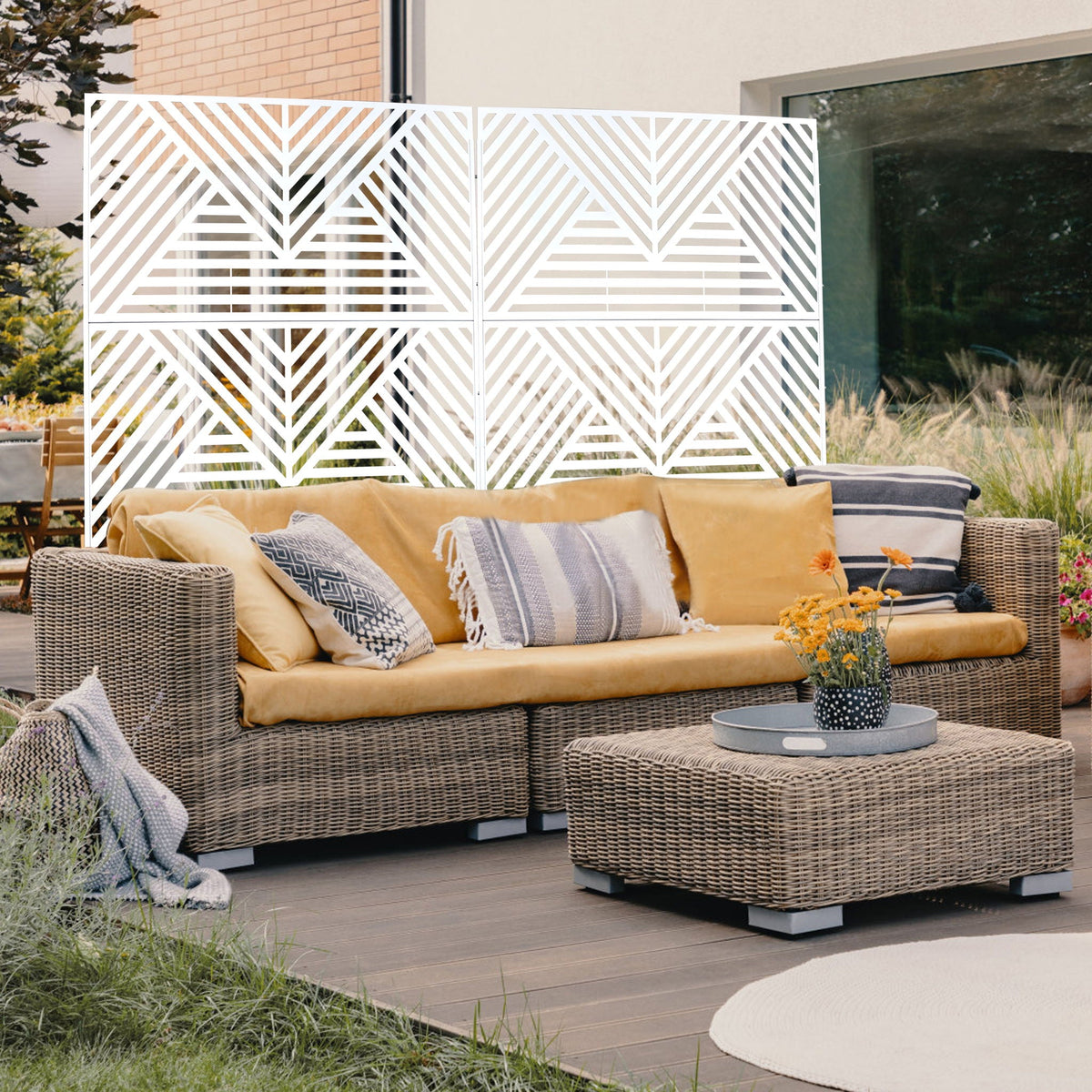 Freestanding Metal Privacy Screen Room Divider - Durable Steel, 48" x 16" x 76", photo 10 of 40