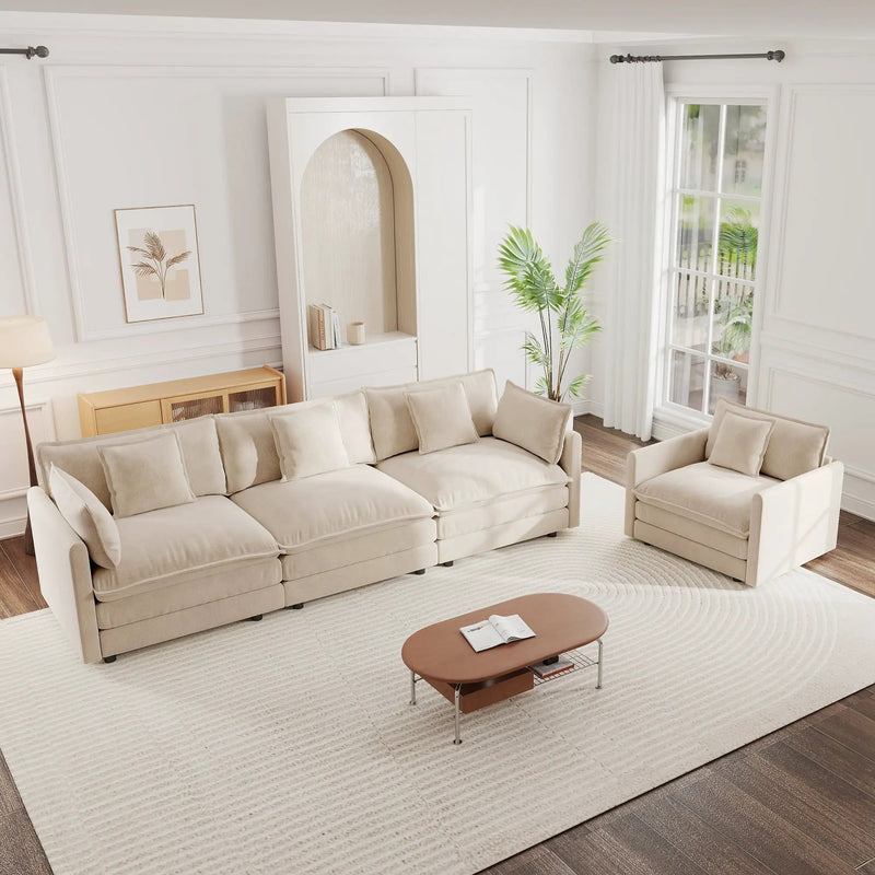 2-Piece Upholstered Sofa Set - Modern Sofa Couches Set by HouseOfZazla
