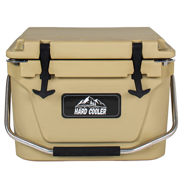 20 Quart Khaki Cooler, Ultra-Tough Hard Shell Ice Chest