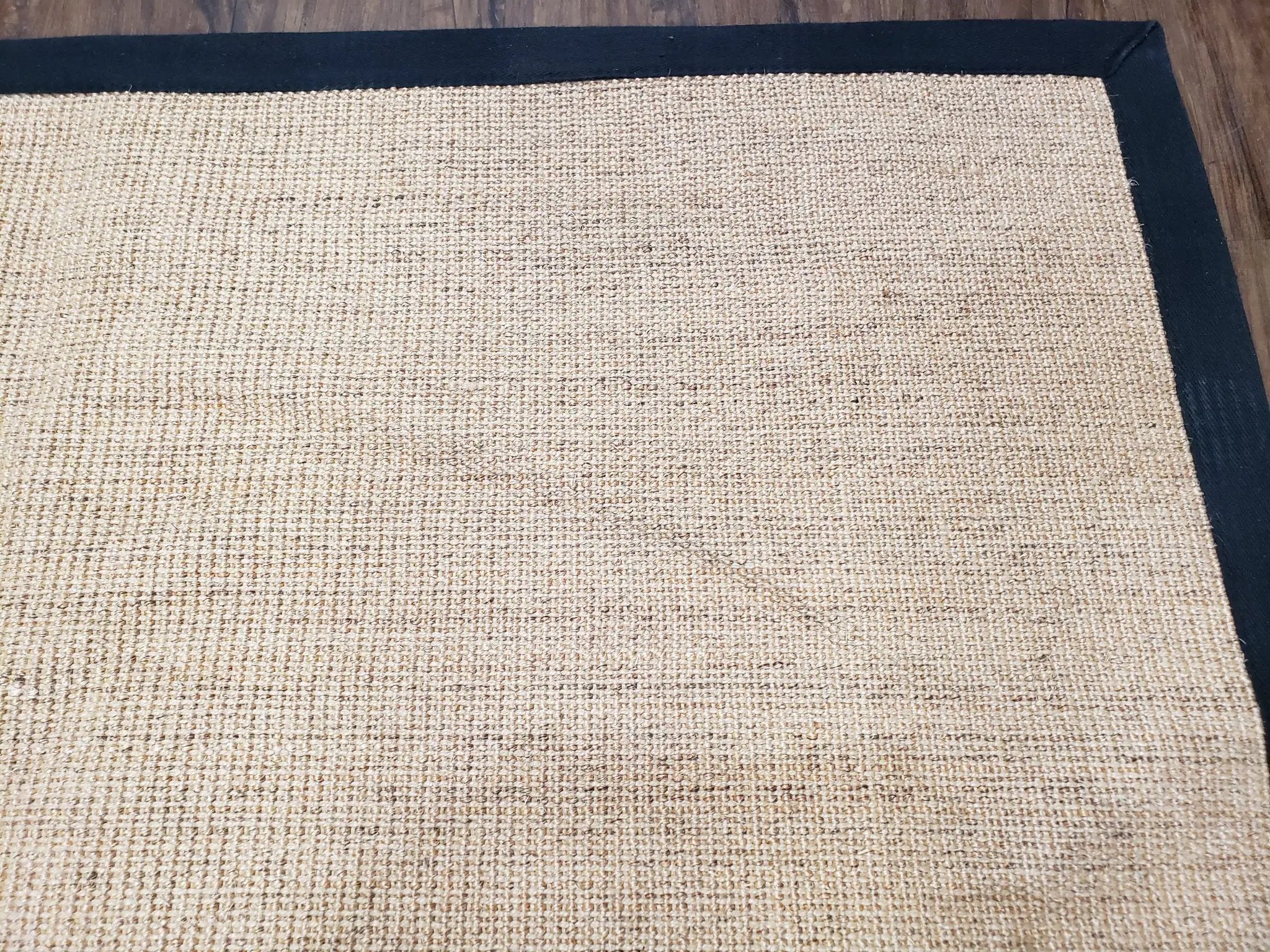 Jute Rug 8x10, Natural Jute Fiber Area Rug, Natural Sisal Area Rug with Black Border, 8x10 Carpet, Solid Jute Rug 8 x 10, Farmhouse Rug by Jewel Rugs